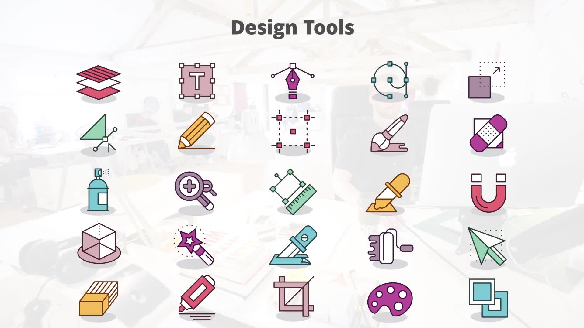 Design Tools – Flat Animation Icons (MOGRT) Videohive 23662252 Premiere Pro Image 10