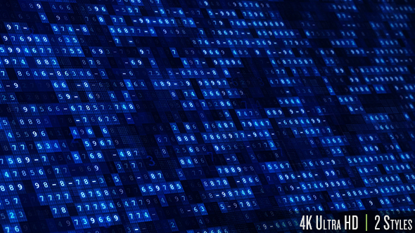 Digital Computer Numbers of Data Screen 4K - Download Videohive 21117369