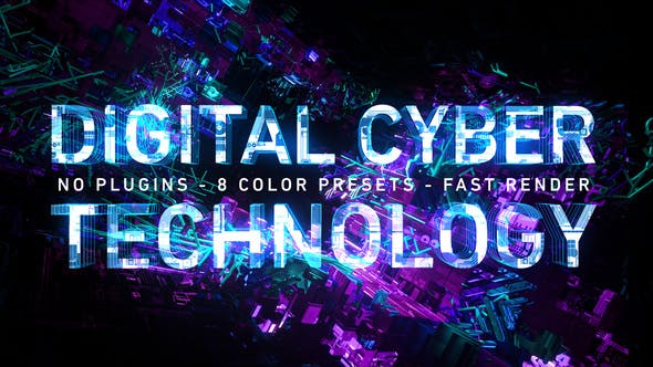 Digital Cyber Technology Logo Reveal. 8 Color Presets. - 26624926 Videohive Download