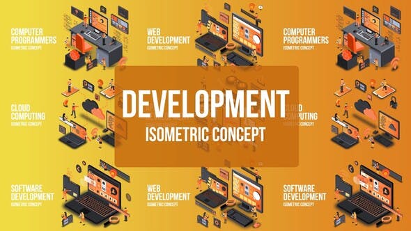 Digital Development Isometric Concept - Videohive Download 25076862