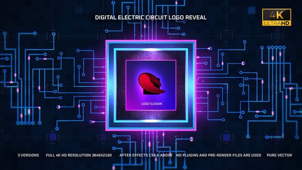 Digital Electric Circuit Logo Reveal - Download Videohive 36085463