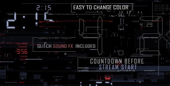 Digital Glitch Countdown and Titles - 15836520 Videohive Download