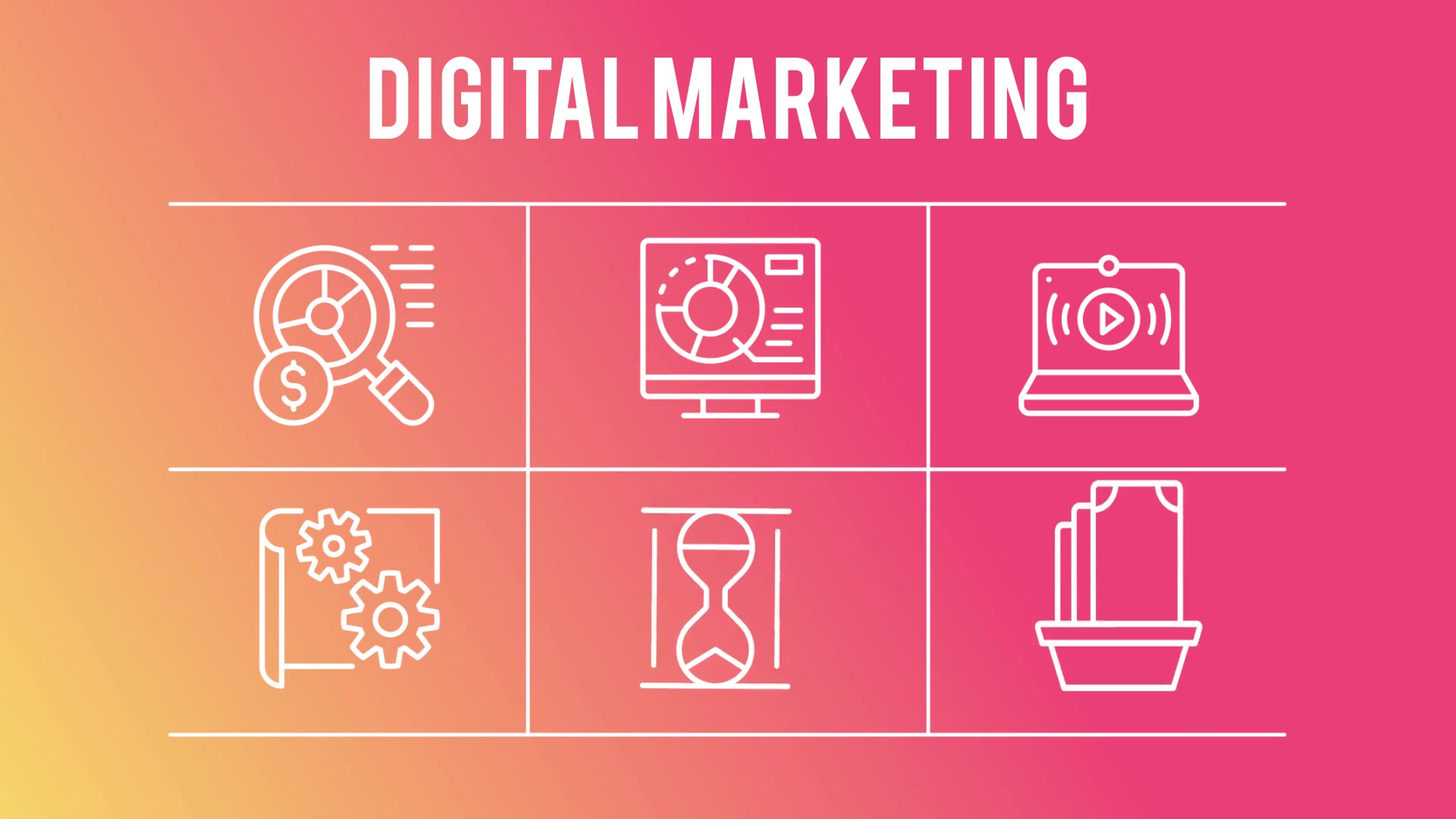 Digital Marketing 50 Thin Line Icons - Download Videohive 23150997