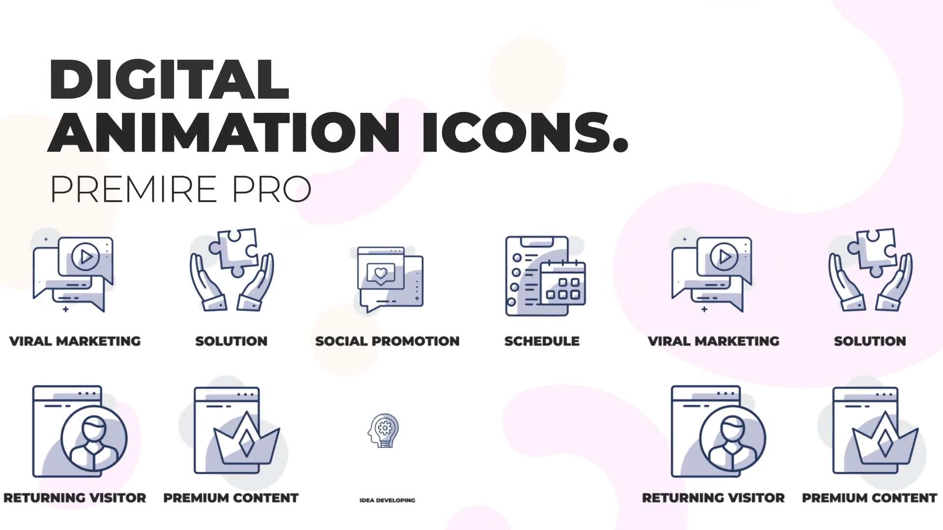 Digital marketing Animation Icons (MOGRT) Videohive 36354717 Premiere Pro Image 2