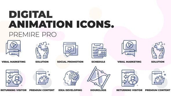 Digital marketing Animation Icons (MOGRT) - Download 36354717 Videohive