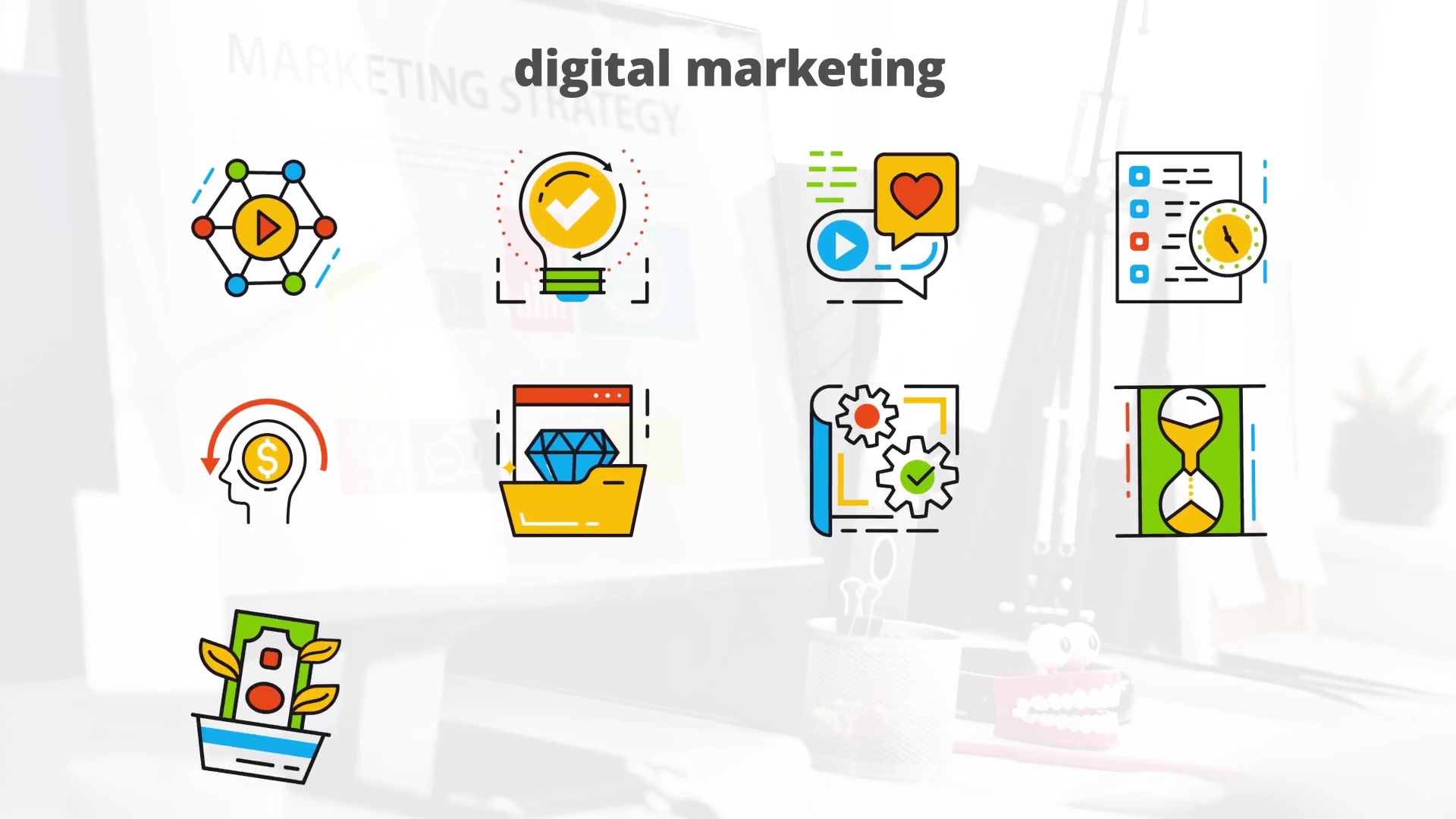 Digital Marketing Flat Animated Icons Videohive 24429423 After Effects Image 3