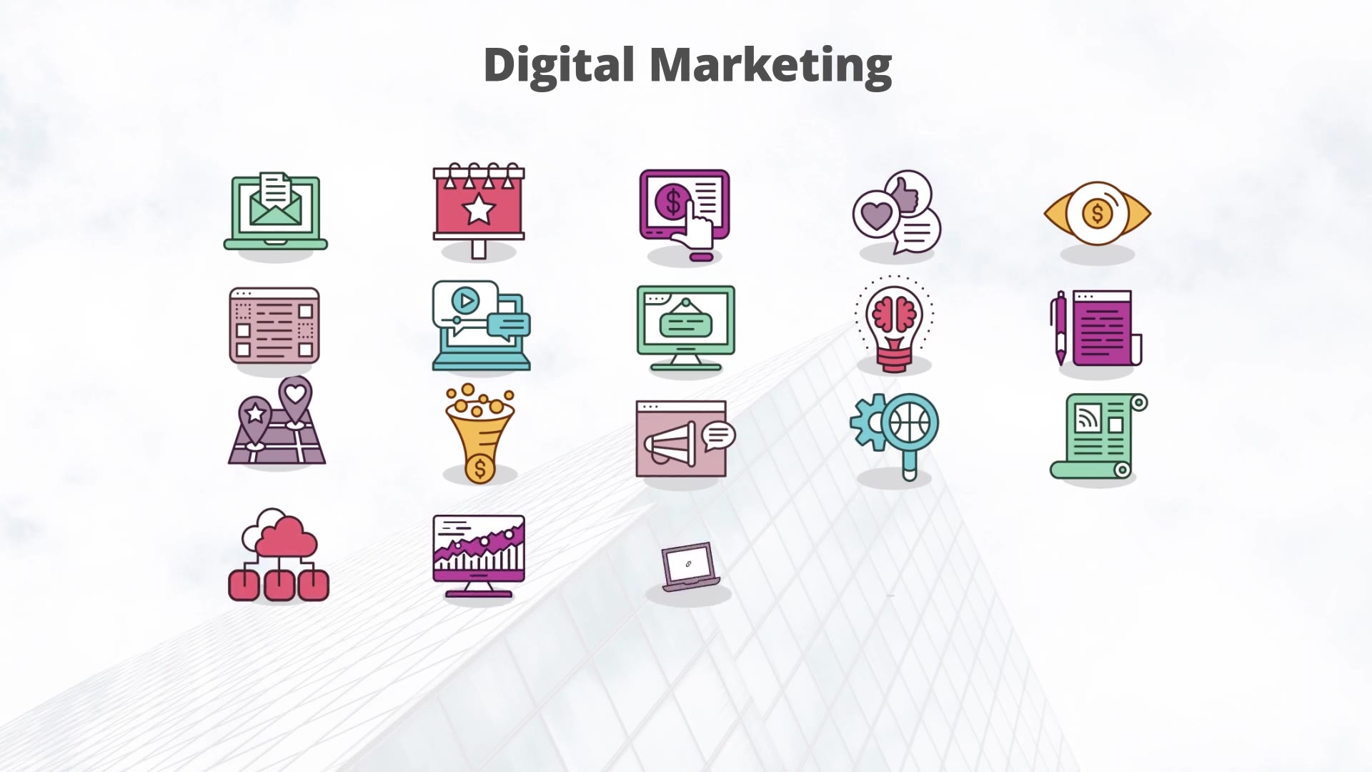 Digital Marketing Flat Animation Icons - Download Videohive 23381230