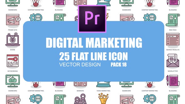 Digital Marketing – Flat Animation Icons (MOGRT) - 23662317 Videohive Download
