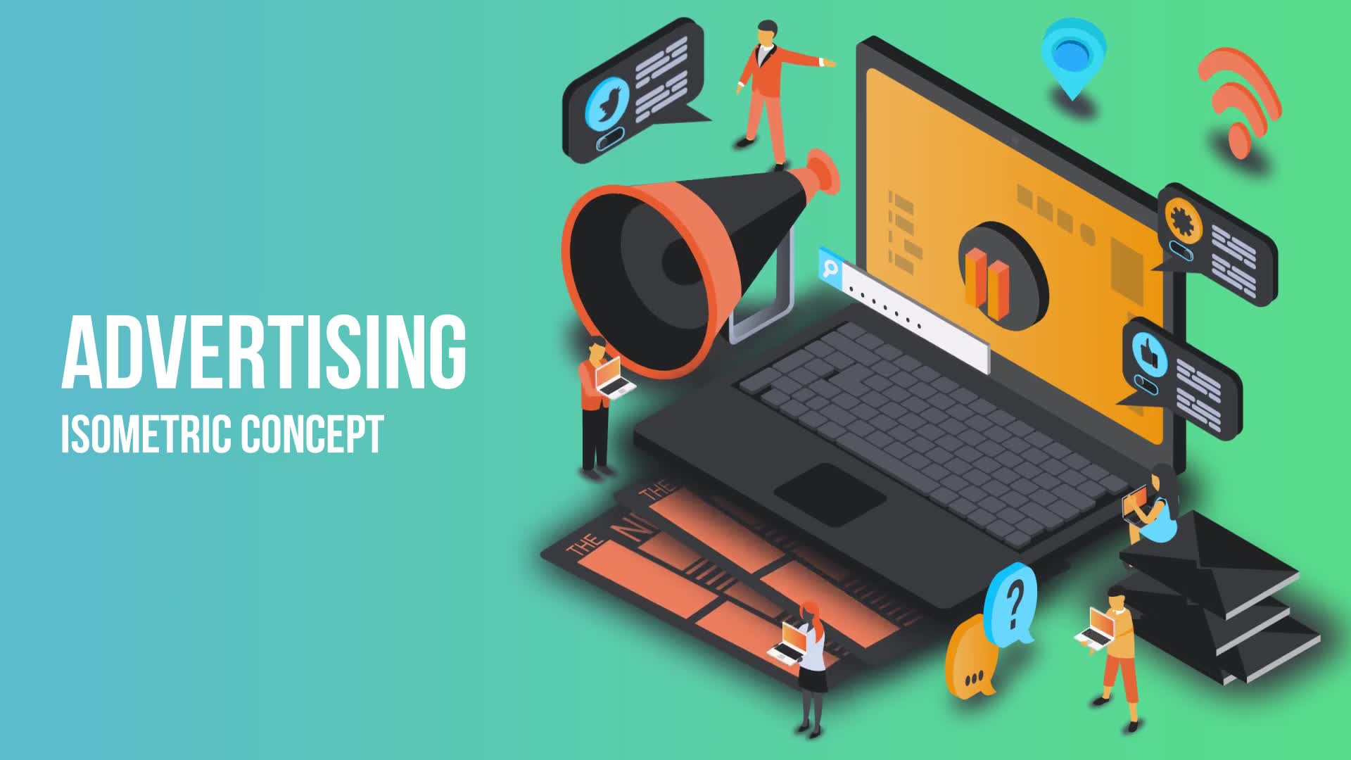 Digital Marketing Isometric Concept Videohive 25076882 After Effects Image 2