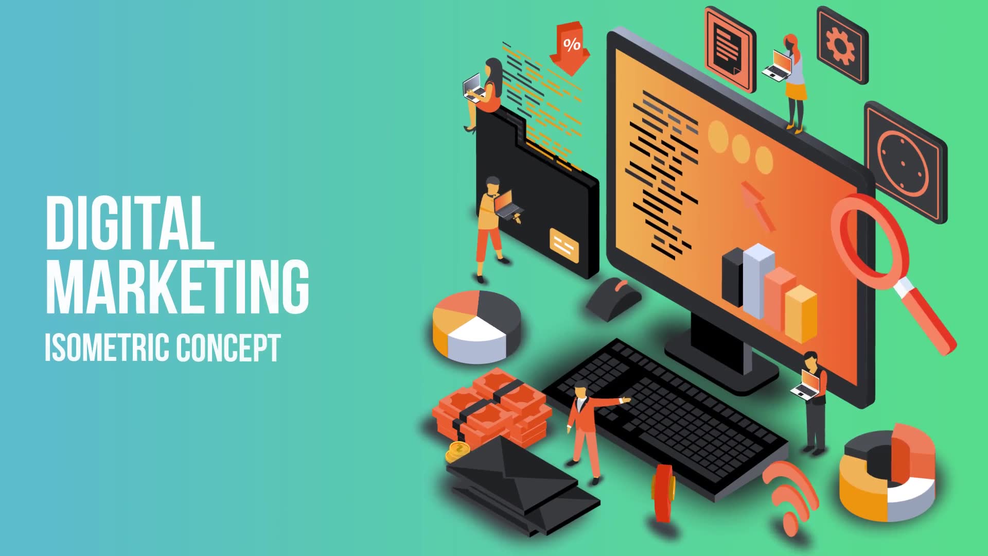 Digital Marketing Isometric Concept Videohive 25076882 After Effects Image 3