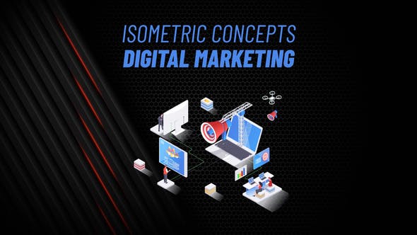 Digital Marketing Isometric Concept - Download Videohive 31223548
