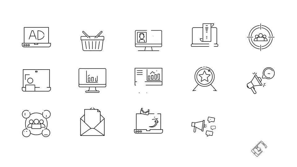 Digital Marketing Line Icons Videohive 33956167 After Effects Image 1