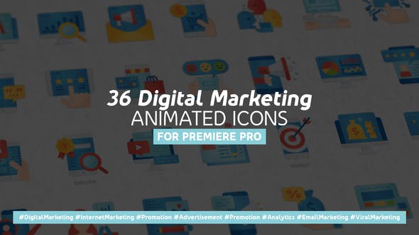 Digital Marketing Modern Flat Animated Icons Mogrt - 27776068 Videohive Download