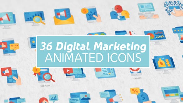 Digital Marketing Modern Flat Animated Icons - Videohive 25337007 Download