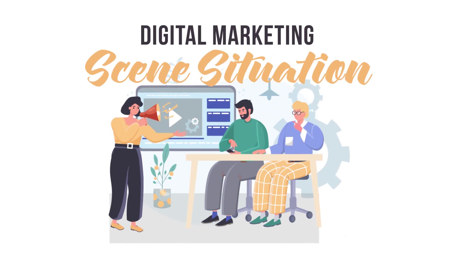 Digital marketing Scene Situation Videohive 31859662 After Effects Image 1