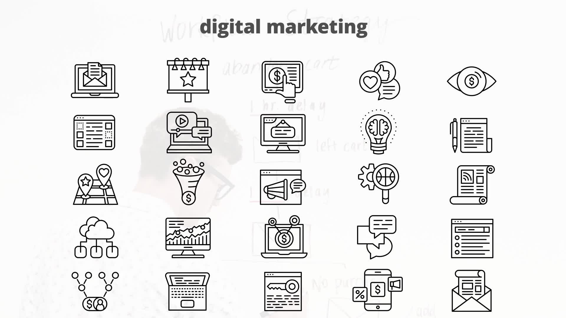 Digital Marketing – Thin Line Icons Videohive 23595940 After Effects Image 10
