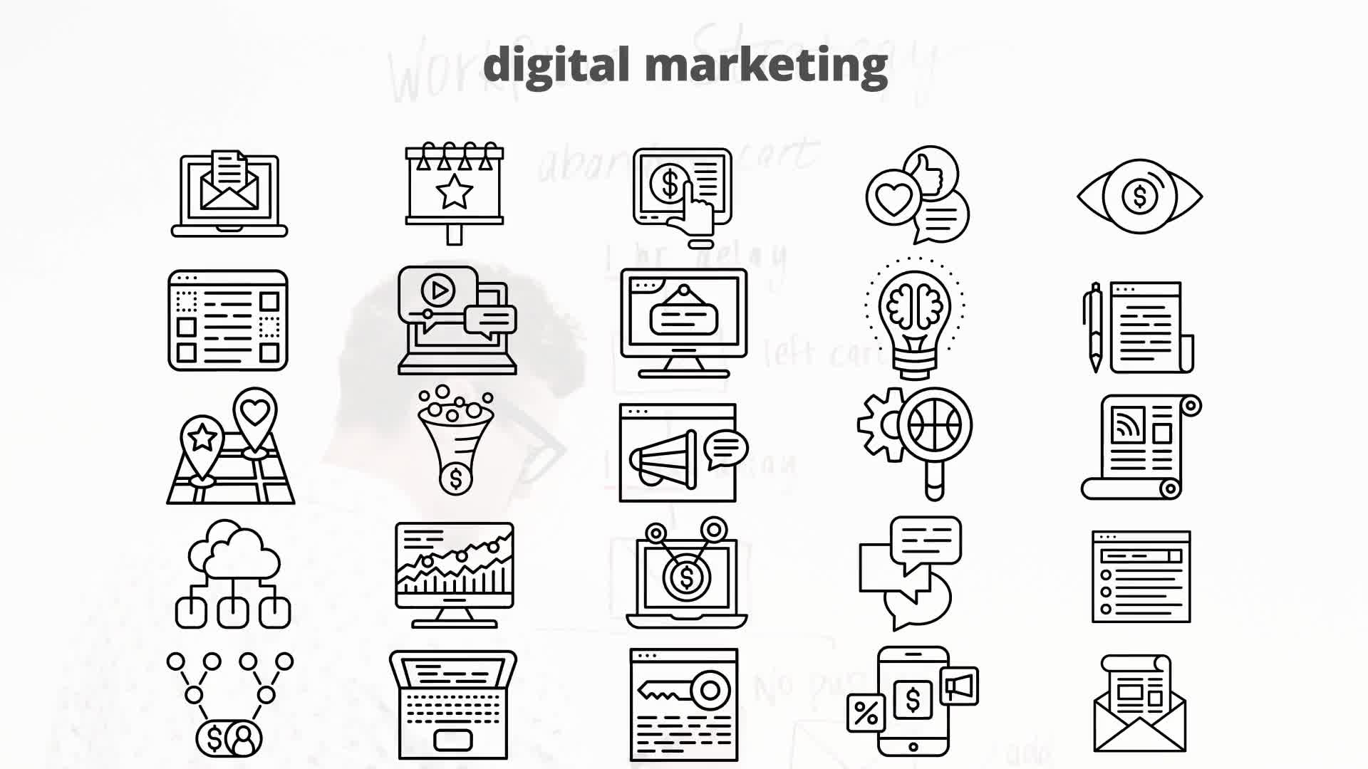 Digital Marketing – Thin Line Icons Videohive 23595940 After Effects Image 11