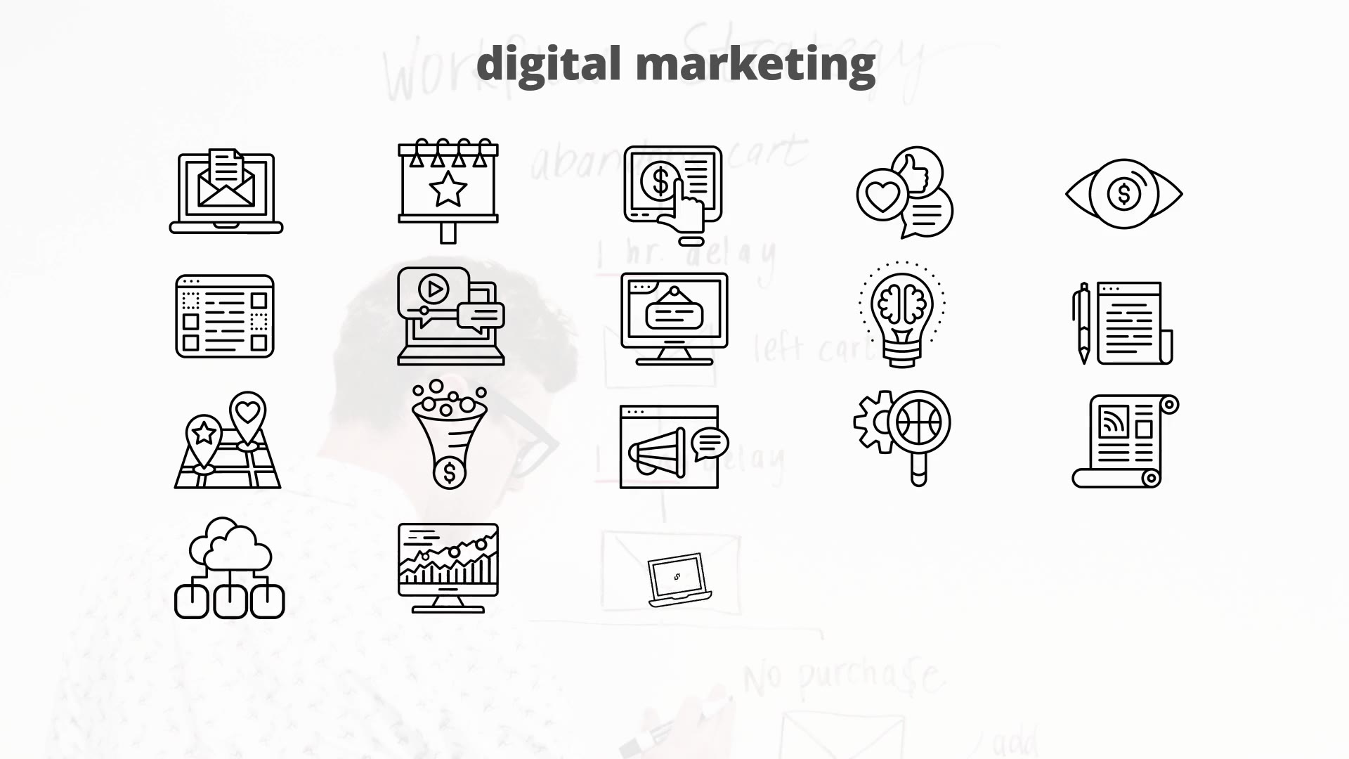 Digital Marketing – Thin Line Icons Videohive 23595940 After Effects Image 7