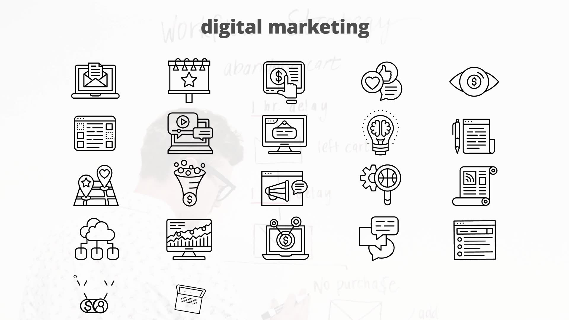 Digital Marketing – Thin Line Icons Videohive 23595940 After Effects Image 8