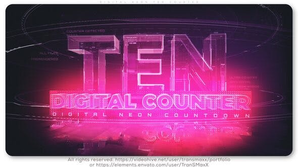 Digital Neon TEN Counter - Videohive 26319979 Download