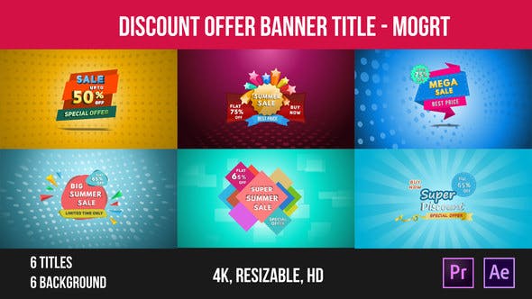 Discount Offer Banner Title – Mogrt - Videohive 23089181 Download