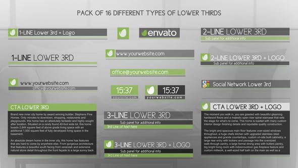 Discreet Simple And Modern Lower Thirds Package - Videohive Download 11476615