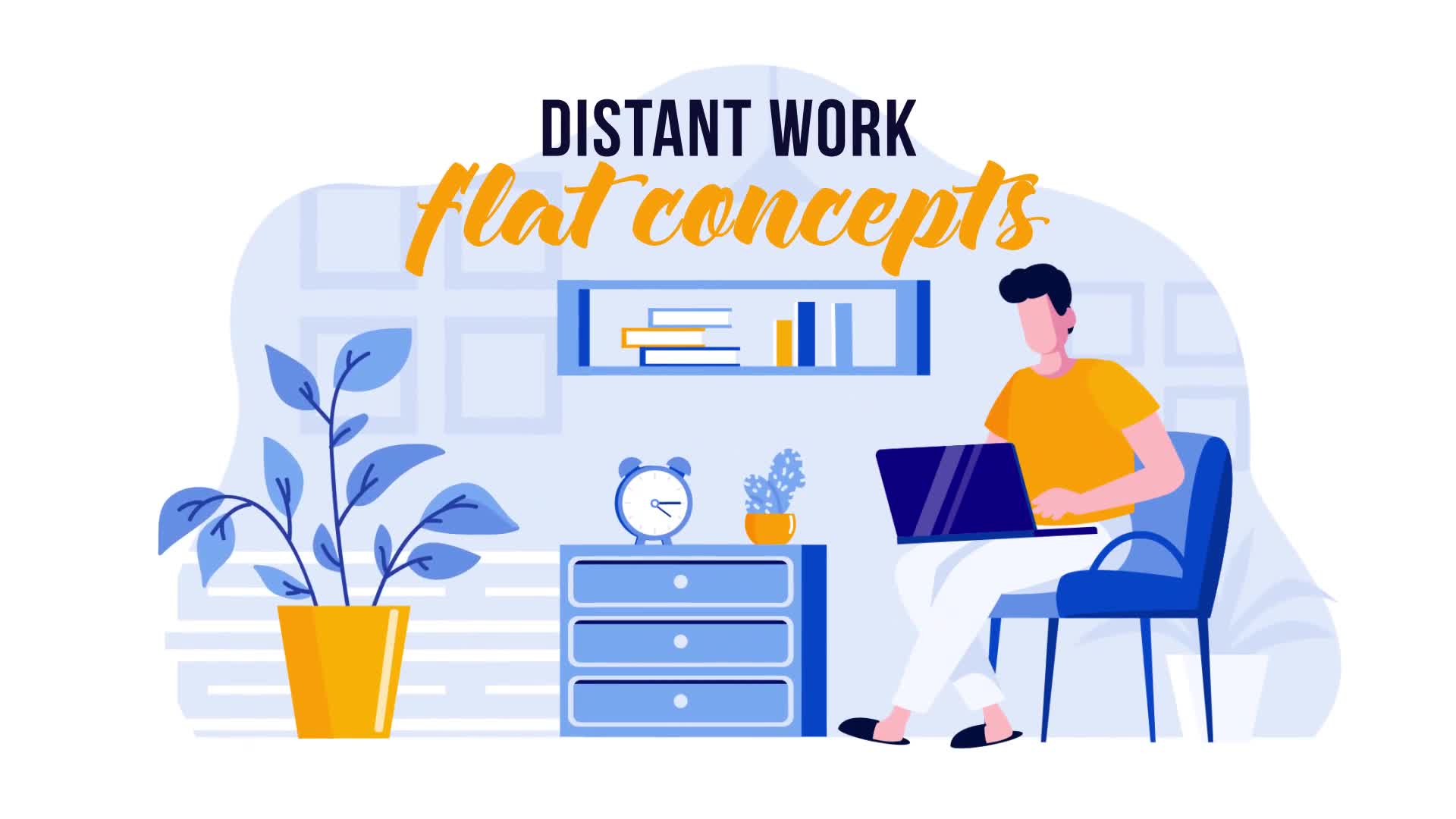 Distant work Flat Concept Videohive 31441136 After Effects Image 1