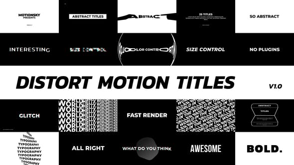 Distort Motion Titles - Download 24901143 Videohive