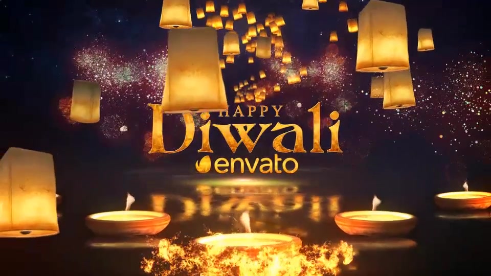 diwali sky lantern logo after effects template free download