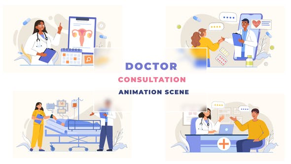 Doctor Consultation Character Animation Scene After Effects - 39651586 Videohive Download