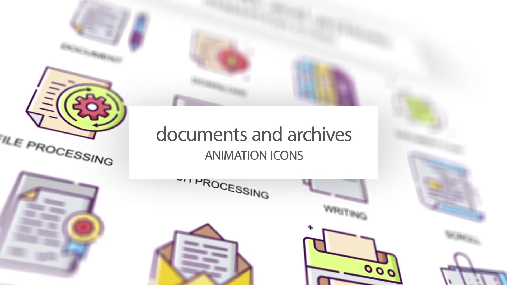 Documents & Achives Animation Icons Videohive 31339406 After Effects Image 1