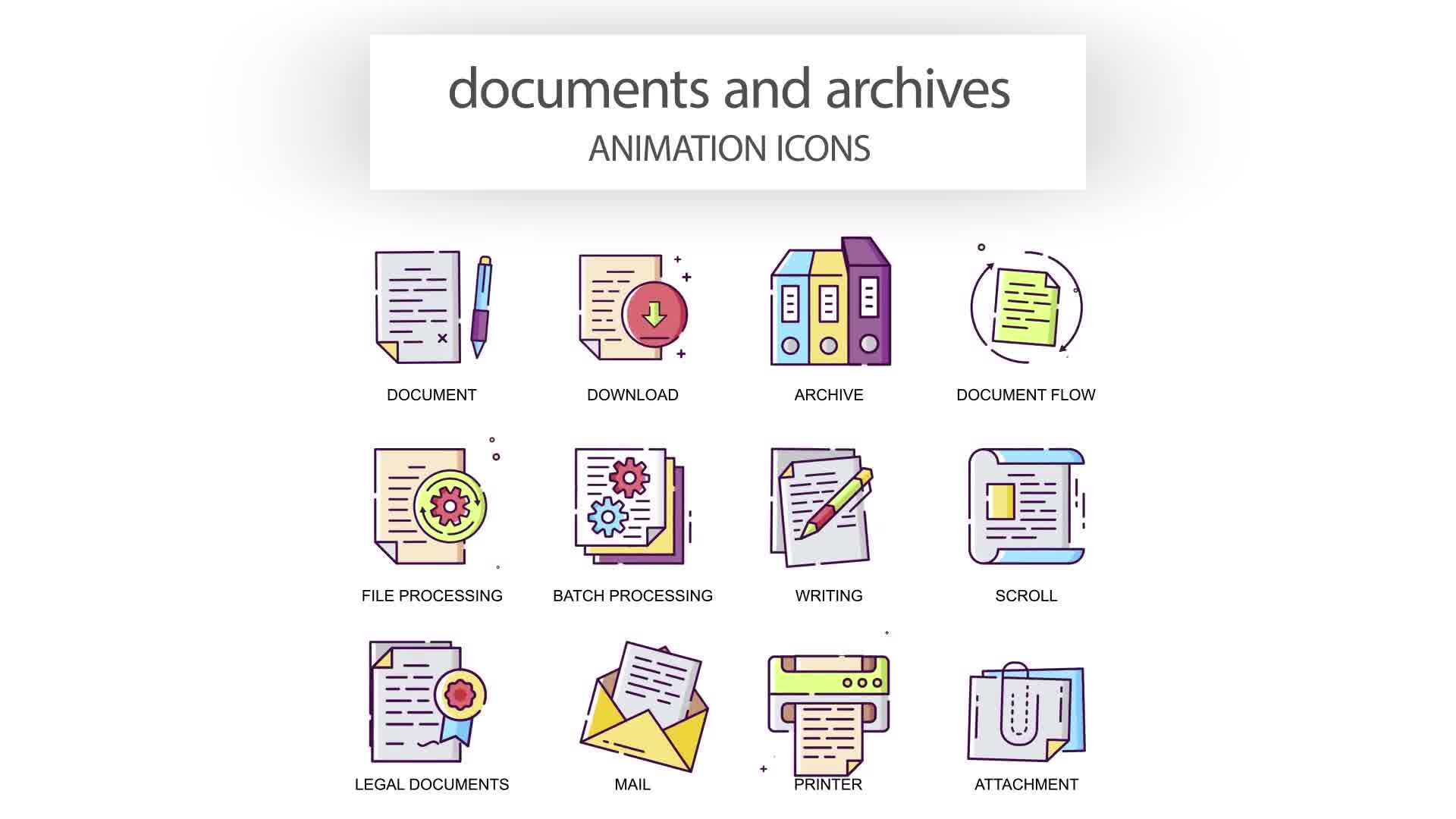 Documents & Achives Animation Icons Videohive 31339406 After Effects Image 10