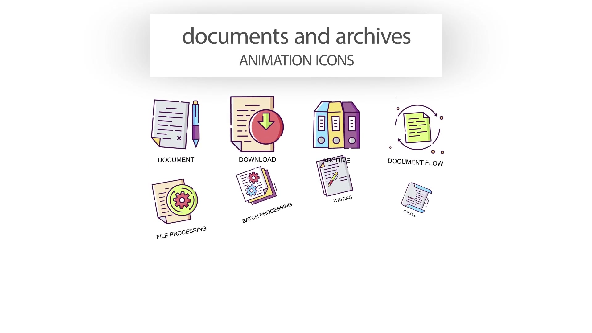 Documents & Achives Animation Icons Videohive 31339406 After Effects Image 4