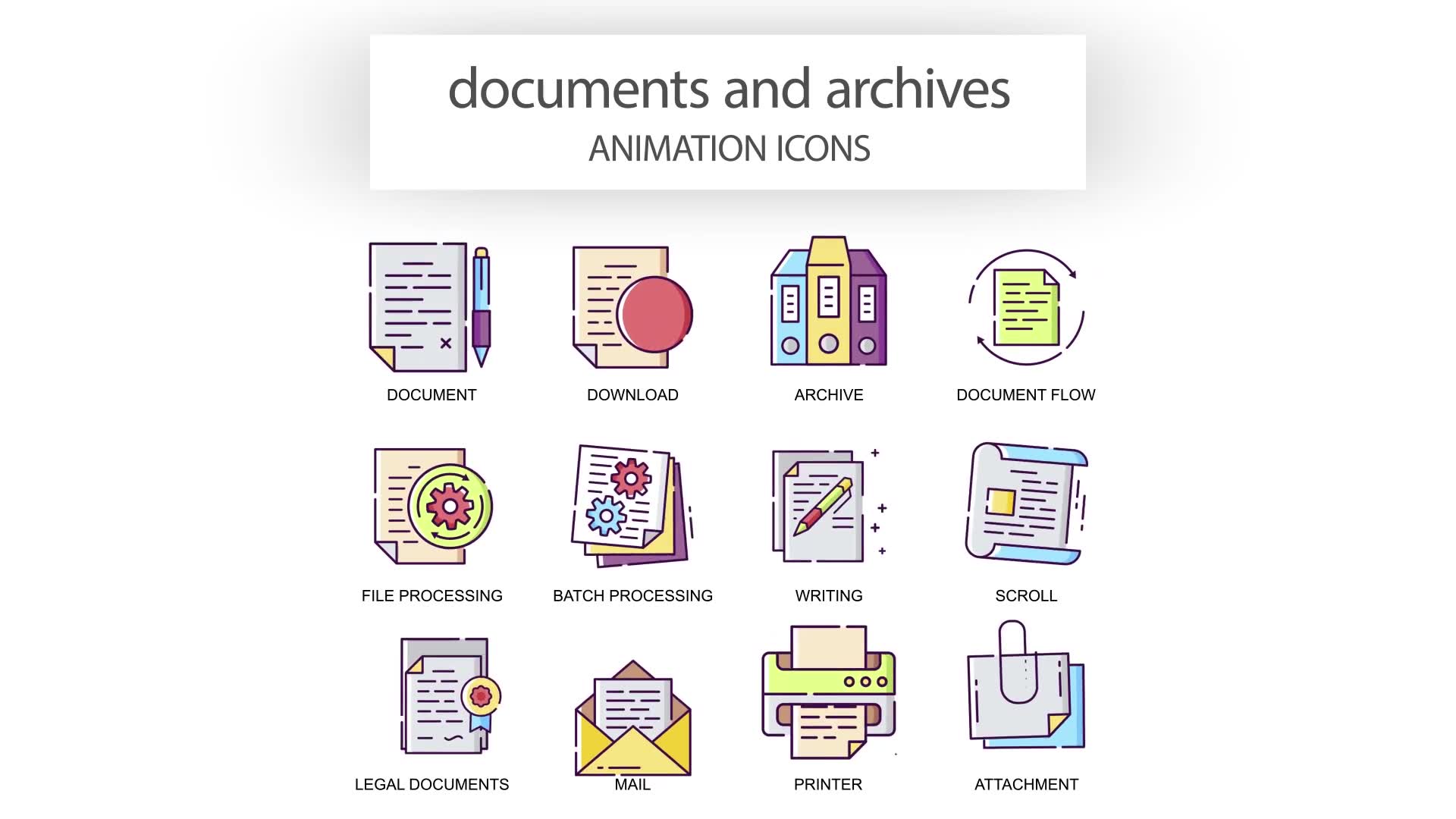Documents & Achives Animation Icons Videohive 31339406 After Effects Image 7