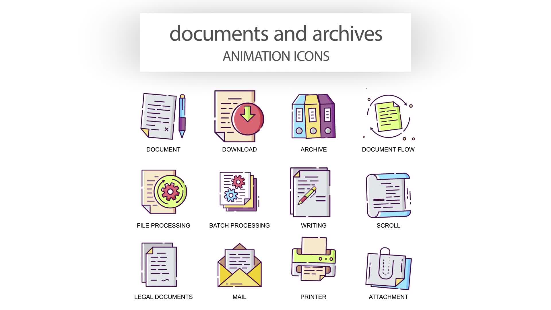 Documents & Achives Animation Icons Videohive 31339406 After Effects Image 9
