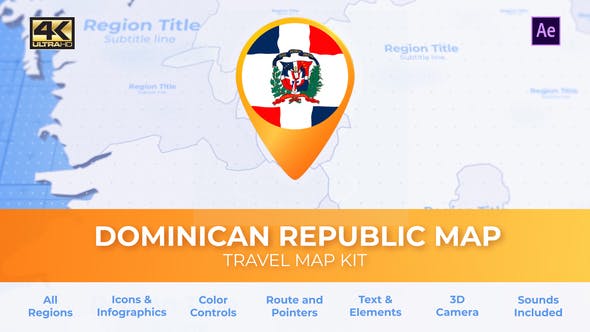 Dominican Republic Map Republica Dominicana Travel Map - 30469852 Videohive Download