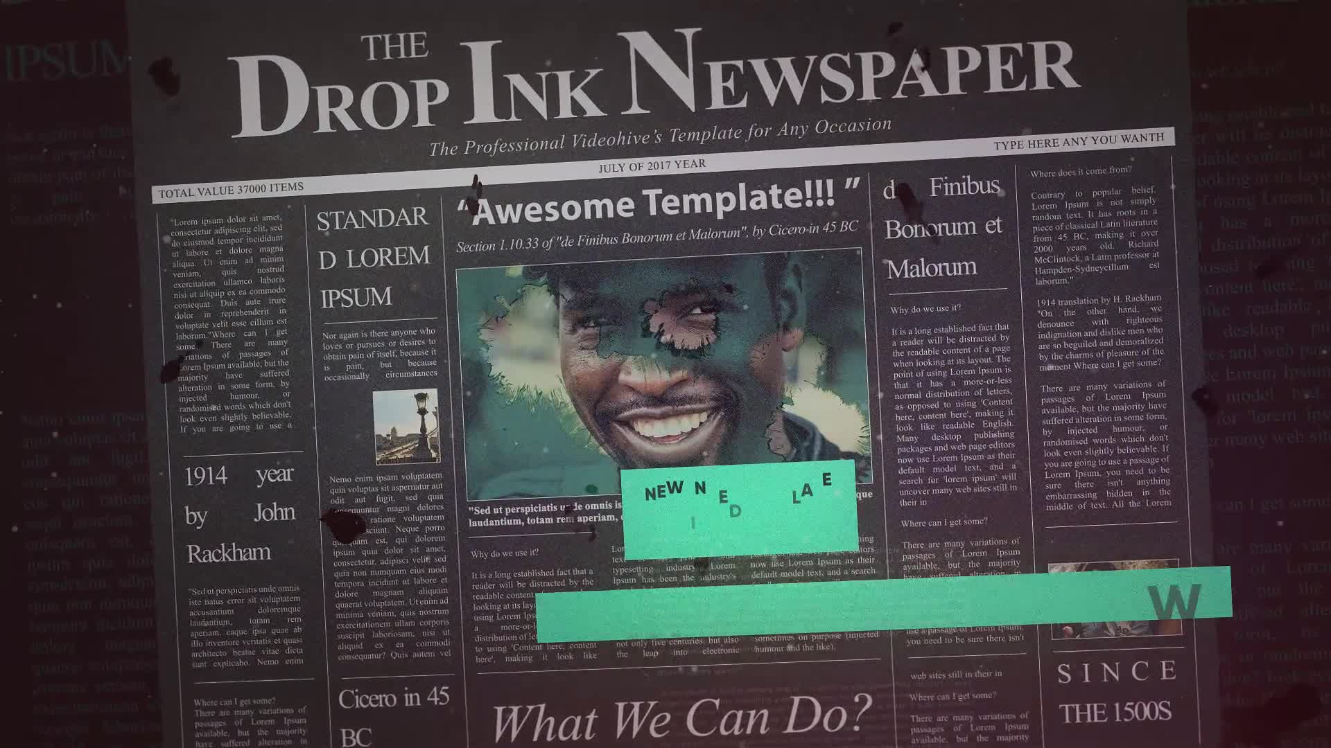 Drop Ink Newspaper Slideshow Videohive 22485480 After Effects Image 1