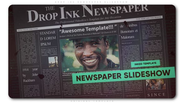 Drop Ink Newspaper Slideshow - 22485480 Download Videohive