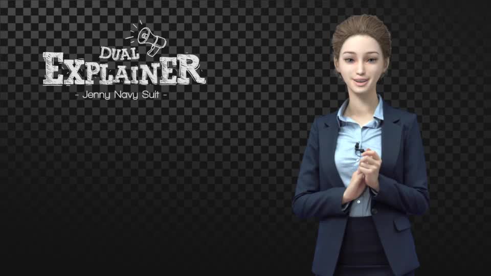 Dual Explainer Jenny Navy Suit - Download Videohive 18820420