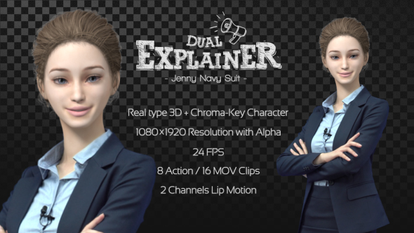 Dual Explainer Jenny Navy Suit - Download Videohive 18820420