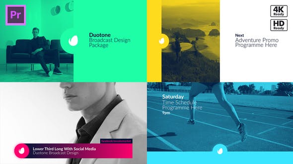 Duotone Broadcast Package Essential Graphics | Mogrts - Videohive Download 23631063