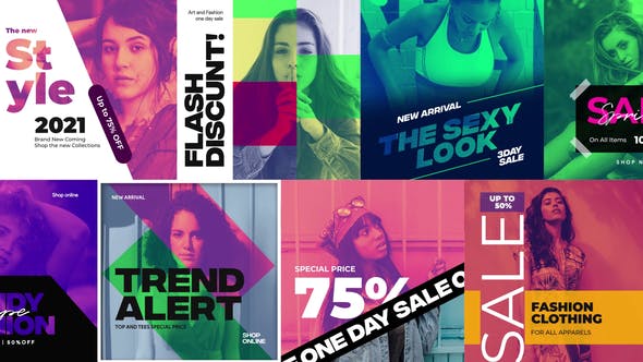 Duotone Instagram Fashion Banners / Fashion Stories - Download Videohive 31462873