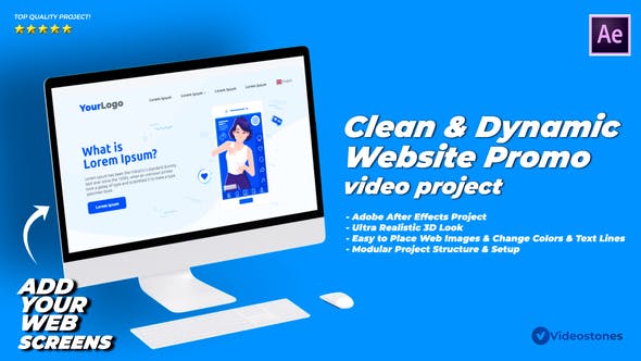 Dynamic & Clean Website Promo Video - Videohive Download 33265819