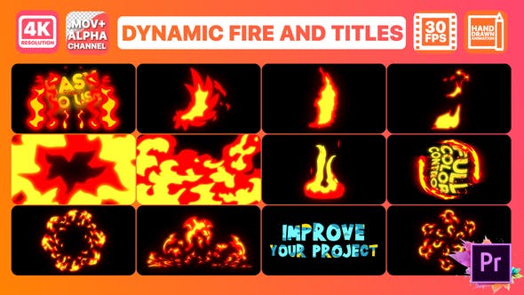 Dynamic Fire And Titles | Premiere Pro MOGRT - 26785556 Videohive Download