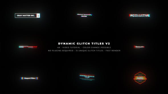 Dynamic Glitch Titles V2 Mogrt - 33094659 Download Videohive