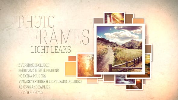 Dynamic Squares Photo Frames with Light Leaks - Download 9684955 Videohive