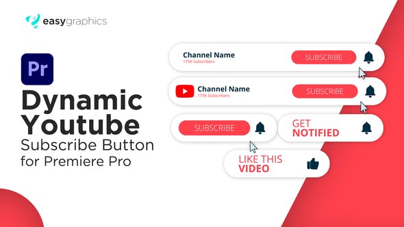 Dynamic Youtube Subscribe Button for Premiere Pro - Videohive 30677120 Download
