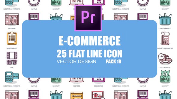 E Commerce – Flat Animation Icons (MOGRT) - Videohive Download 23659637