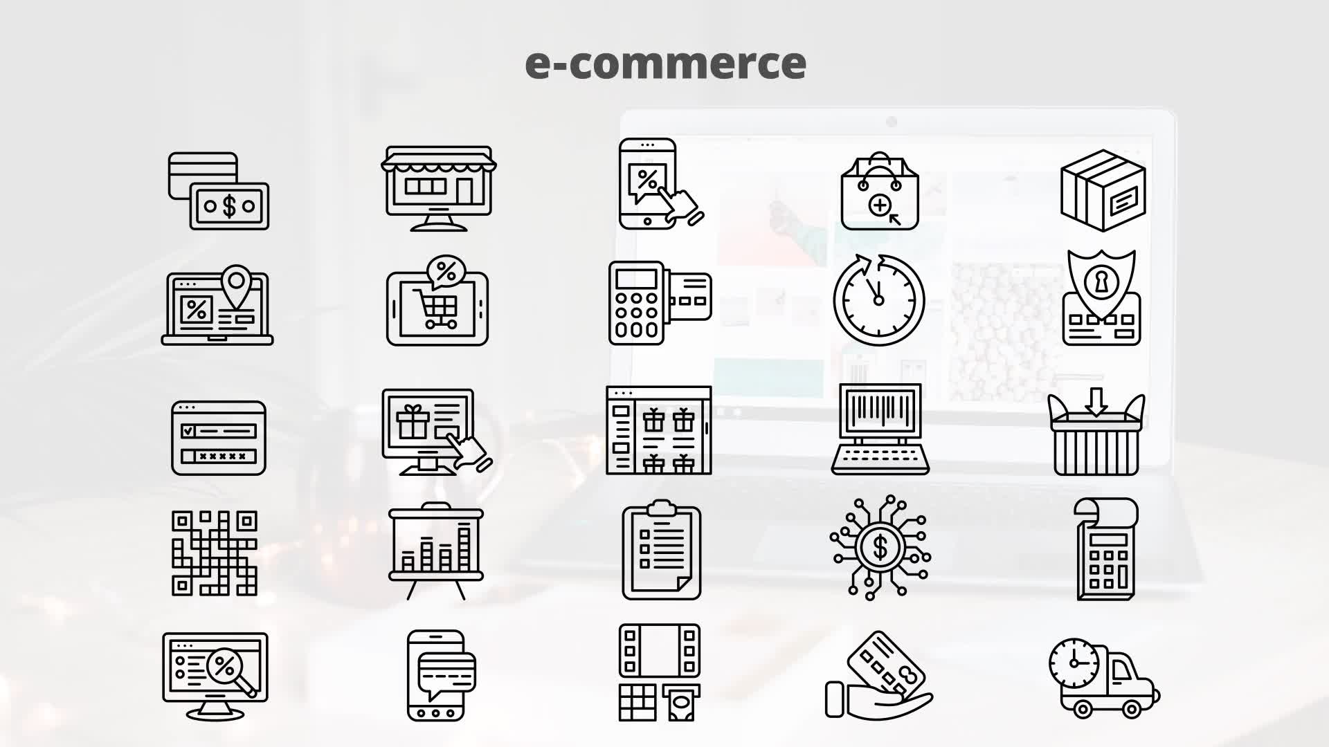 E Commerce – Thin Line Icons Videohive 23595800 After Effects Image 10