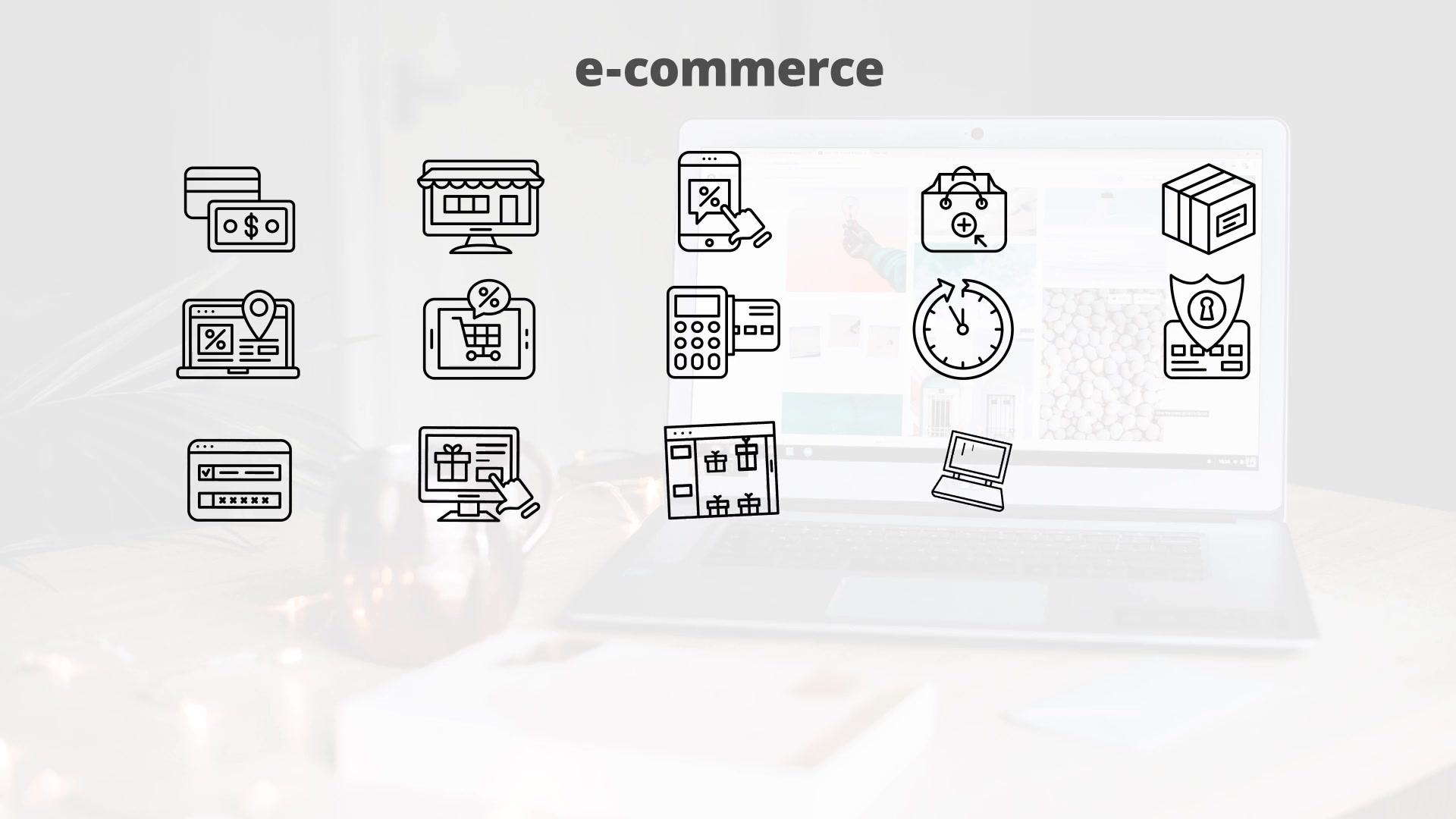 E Commerce – Thin Line Icons Videohive 23595800 After Effects Image 6